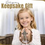 Italian Walnut Wood Catholic Rosary Necklace Gift