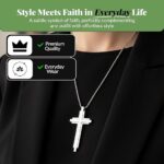 Silver Stainless Steel Cross Necklace Faith
