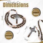 Italian Walnut Wood Catholic Rosary Necklace Dimensions