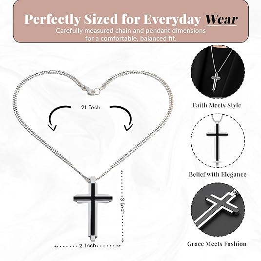 Stainless Steel Cross Necklace Elegance Everyday