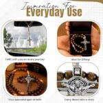 Italian Walnut Wood Catholic Rosary Necklace Everyday