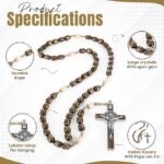 Italian Walnut Wood Catholic Rosary Necklace Specifications