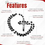Catholic Rosary Necklace Black Crystal Beads Features