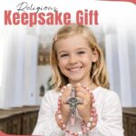 Catholic Rosary Necklace Soft Pink Beads Gift