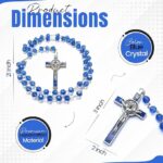 Catholic Rosary Necklace Blue Crystal dimensions