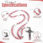 Catholic Rosary Necklace Soft Pink Beads Specification