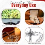 Catholic Rosary Necklace White Crystal Beads Everyday