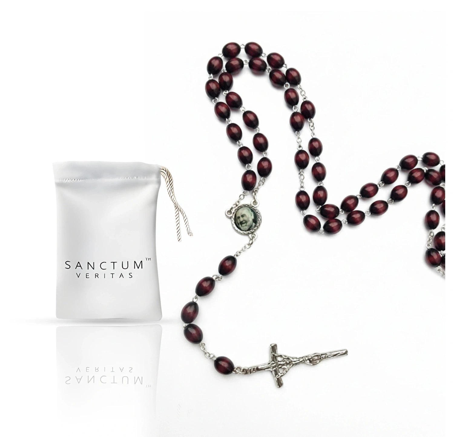 Authentic Saint Padre Pio 3rd Class Relic Italian Rosary USA