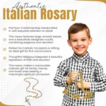 Catholic Rosary Necklace Gold Crystal Beads Authentic