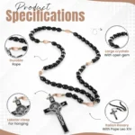 Catholic Rosary Necklace Italian Black Specification