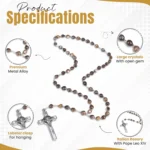 Catholic Rosary Necklace Italian Gray Seed Specification