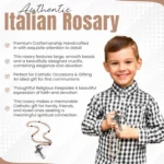 Catholic Rosary Necklace Italian Natural Wood Authentic