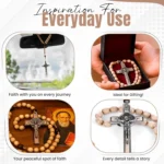 Catholic Rosary Necklace Italian Natural Wood Inspiration