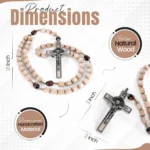 Catholic Rosary Necklace Italian Natural Wood Product
