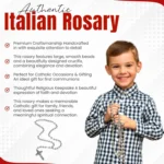 Catholic Rosary Necklace Italian Silver Steel Authentic