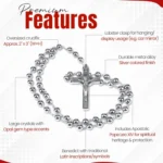 Catholic Rosary Necklace Italian Silver Steel Premium