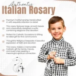 Catholic Rosary Necklace Italian White Wood Authentic