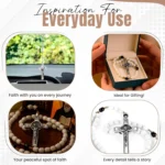 Catholic Rosary Necklace Italian White Wood Inspiration