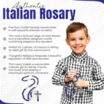 Catholic Rosary Necklace Navy Blue Beads Authentic