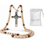 Catholic Rosary Necklace Italian Natural Wood USA