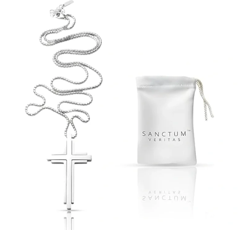 Silver Stainless Steel Cross Necklace