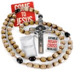 Catholic Rosary Italian Olive Wood – Large Bead Prayer Gift