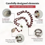 Saint Faustina Divine Mercy 3rd Class Relic Chaplet Elements