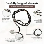 Saint Faustina Divine Mercy Chaplet with 3rd Class Relic Elements