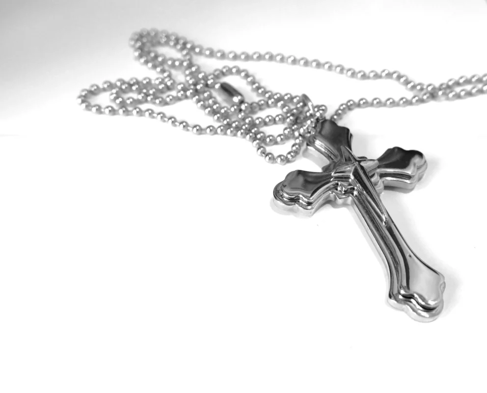 stainless steel cross necklace for men